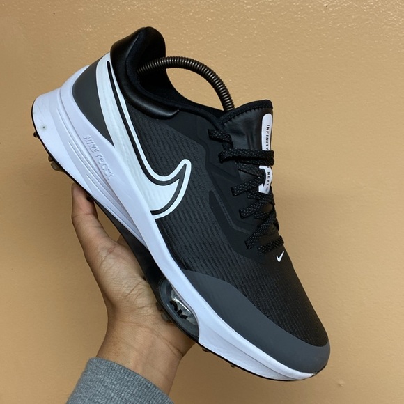 Nike React Air Zoom Infinity Tour NEXT% Spikeless Golf Shoes “Black Gray White” - Picture 8 of 17